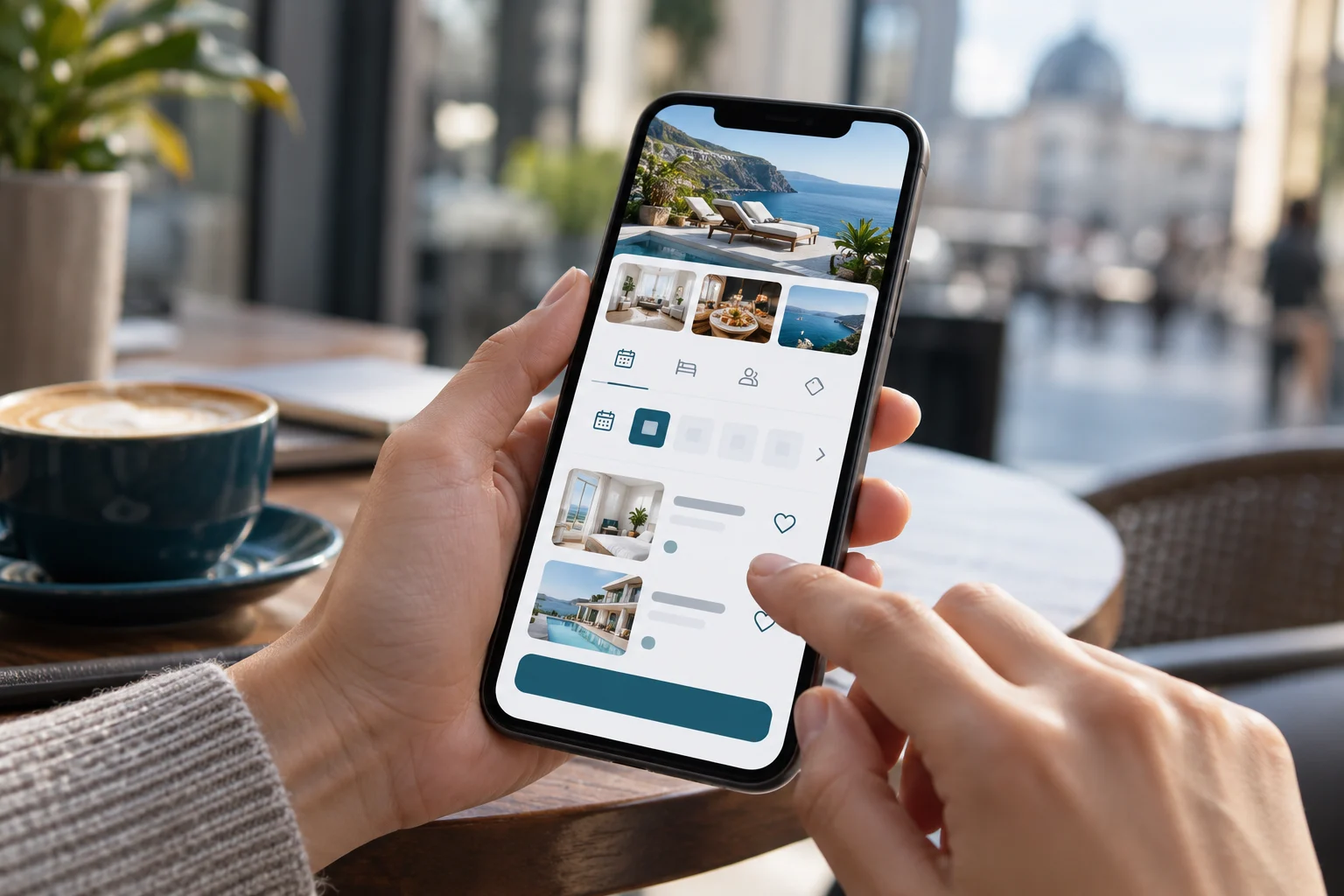 A user interacting with a consumer mobile application for booking and membership
